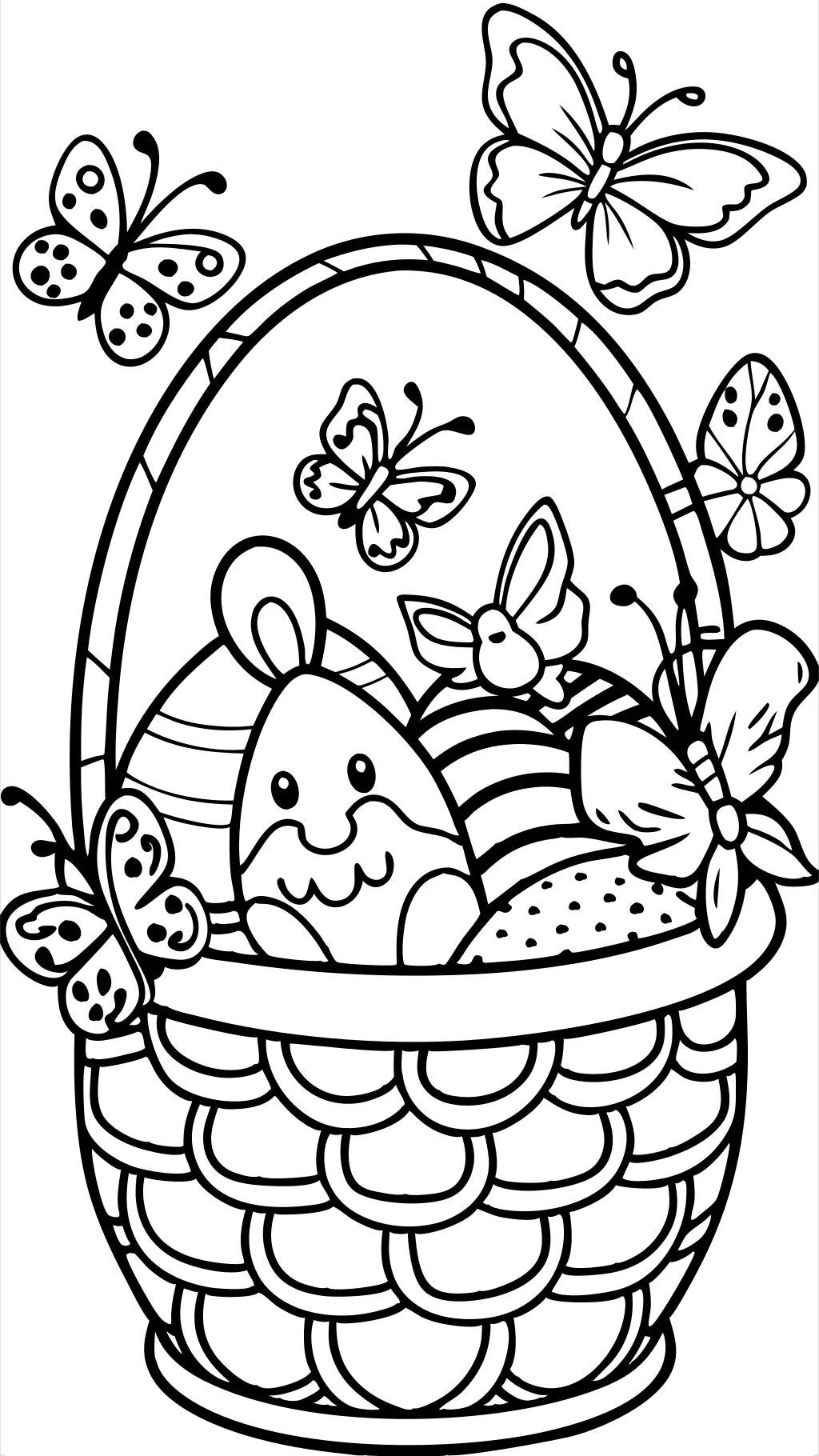 coloring pages easter eggs basket